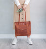 Leather Tote Bag with front pocket