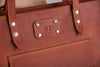 Leather Tote Bag with front pocket