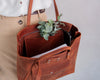 Leather Tote Bag with front pocket