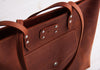 Leather Tote Bag with front pocket